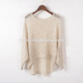 woman spring summer light weight open hole knitwear tops with sequins